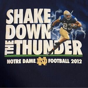 2012 Notre Dame 125 Years Football Shake Down The Thunder the Shirt Medium Irish